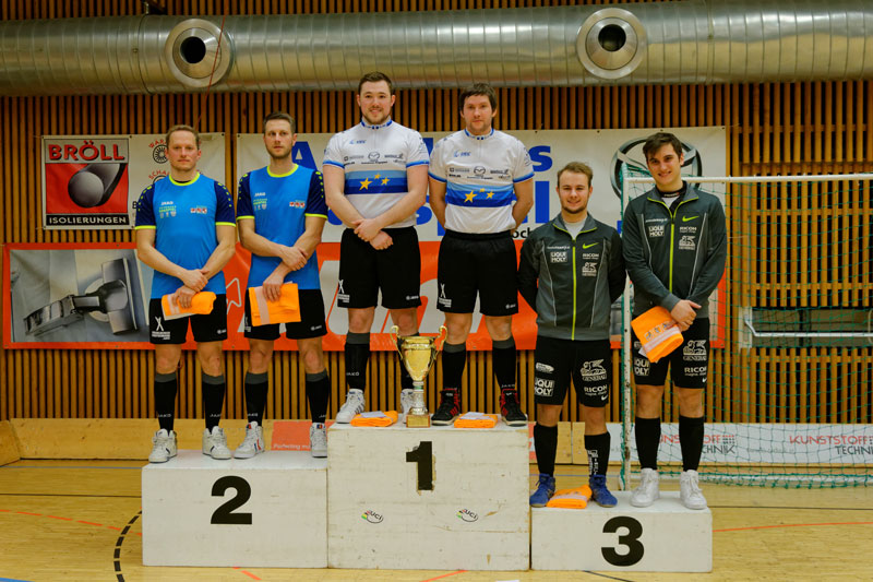 Die Ö-Cup Sieger 2018: (Personen v. l.) 1. Höchst-1 Patrick Schnetzer/Markus Bröll // 2. Höchst-2 Florian Fischer/Simon König // 3. SG Sulz/Dornbirn Kevin Bachmann/Stefan Feurstein